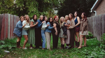 Team members at Copper Penny Beauty Boutique enjoying a group moment in Selkirk, Manitoba, CA.