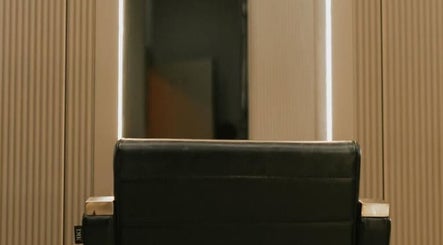 Stylish salon chair at Colour by Laura, Belfast, Northern Ireland, GB, ensures a luxurious experience.