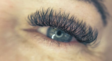 Close-up of enhanced eyelashes at Lash Xtend, New Ollerton, England, GB, showcasing a voluminous lash look.