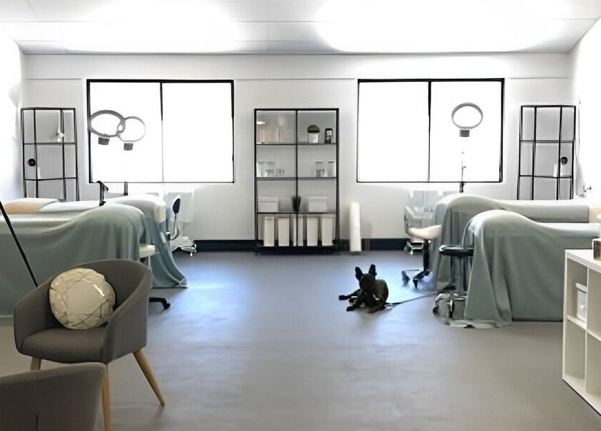 Calm interior of Beautifeyes Studio in Botany, New South Wales, AU with treatment beds and soft lighting.