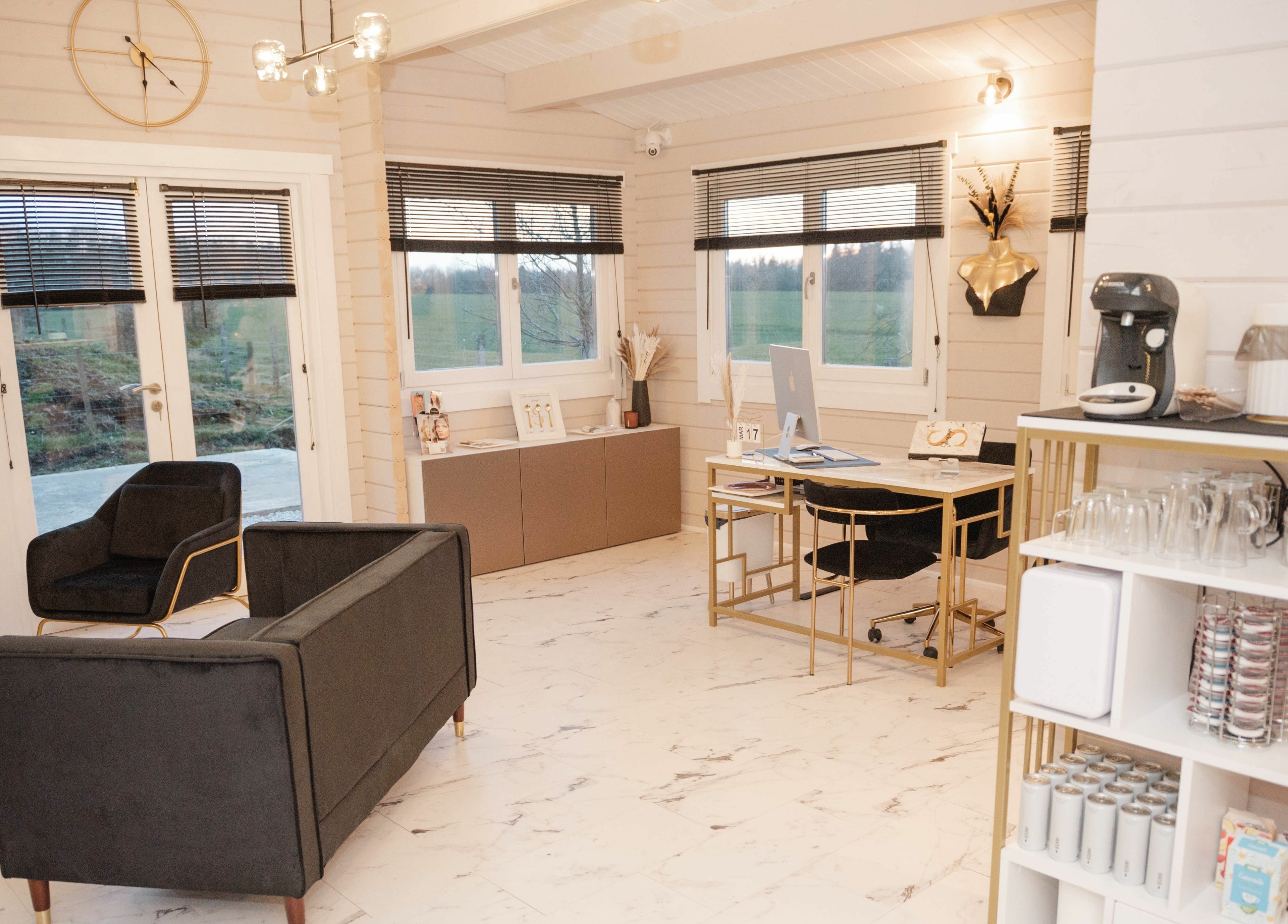 Modern interior of Skinscape Aesthetics & Beauty Kelso in KELSO, Scotland, GB with chic decor and seating.