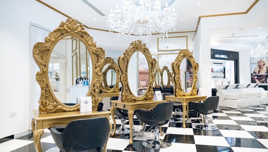 Luxurious interior of Locks by Loulou Al Wasl, Dubai, AE with ornate mirrors and plush seating.