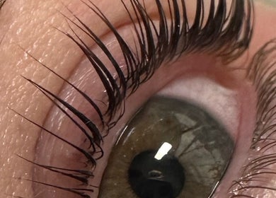 Close-up of perfectly curled lashes at The Beauty Lounge, Thrapston, England, GB.