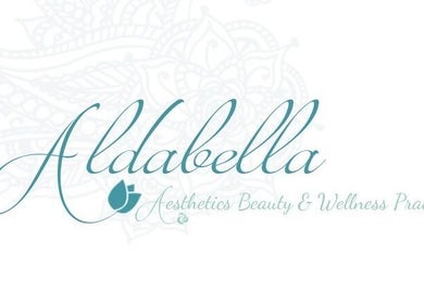 Logo of Aldabella Aesthetics Beauty and Wellness in Berea, Kwazulu-natal, ZA with elegant script and floral designs.