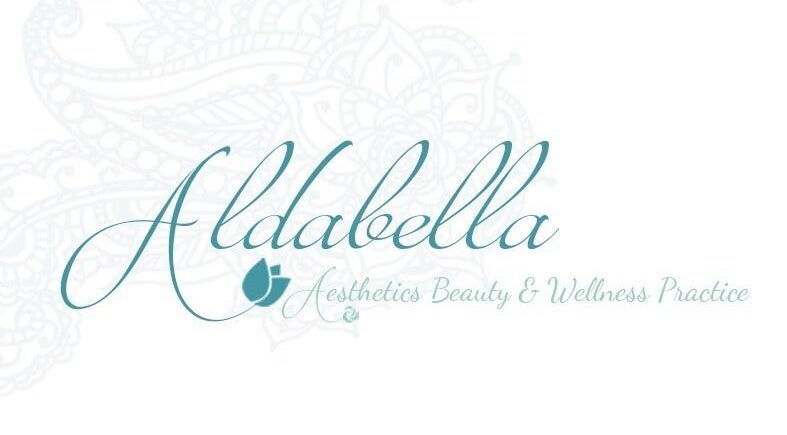 Logo of Aldabella Aesthetics Beauty and Wellness in Berea, Kwazulu-natal, ZA with elegant script and floral designs.