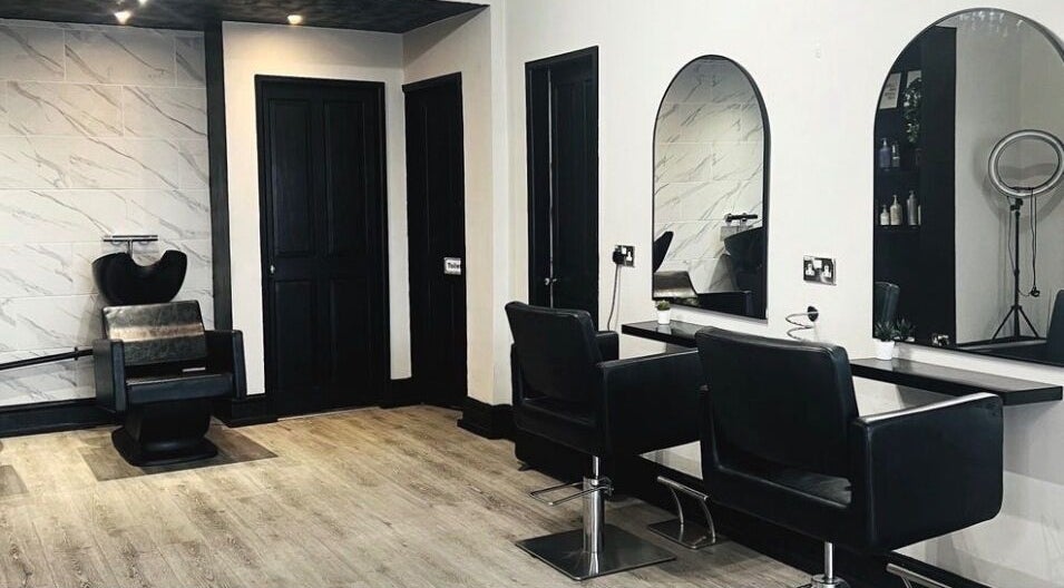 Modern salon setup at Kerry Wright Aesthetics, Lostock Hall, England, GB. Chic decor with elegant styling stations.