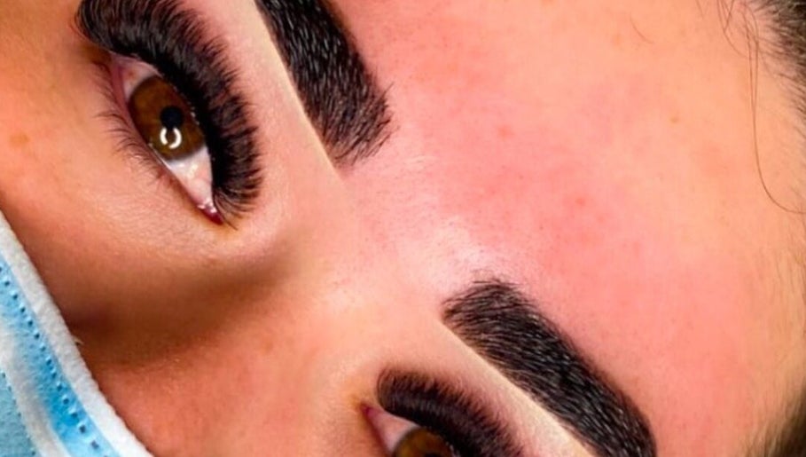 Close-up of styled eyelashes at L.ash Beauty, Melbourne, Victoria, AU.