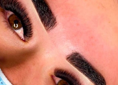 Close-up of styled eyelashes at L.ash Beauty, Melbourne, Victoria, AU.