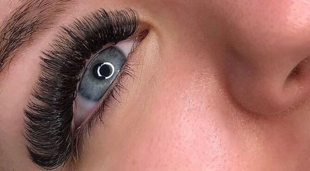 Close-up of eyelash extensions at L.ash Beauty, Melbourne, Victoria, AU. Enhanced lash volume and style.