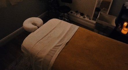 Calming massage room at Braven at Relaxations in Alma, Michigan, US.