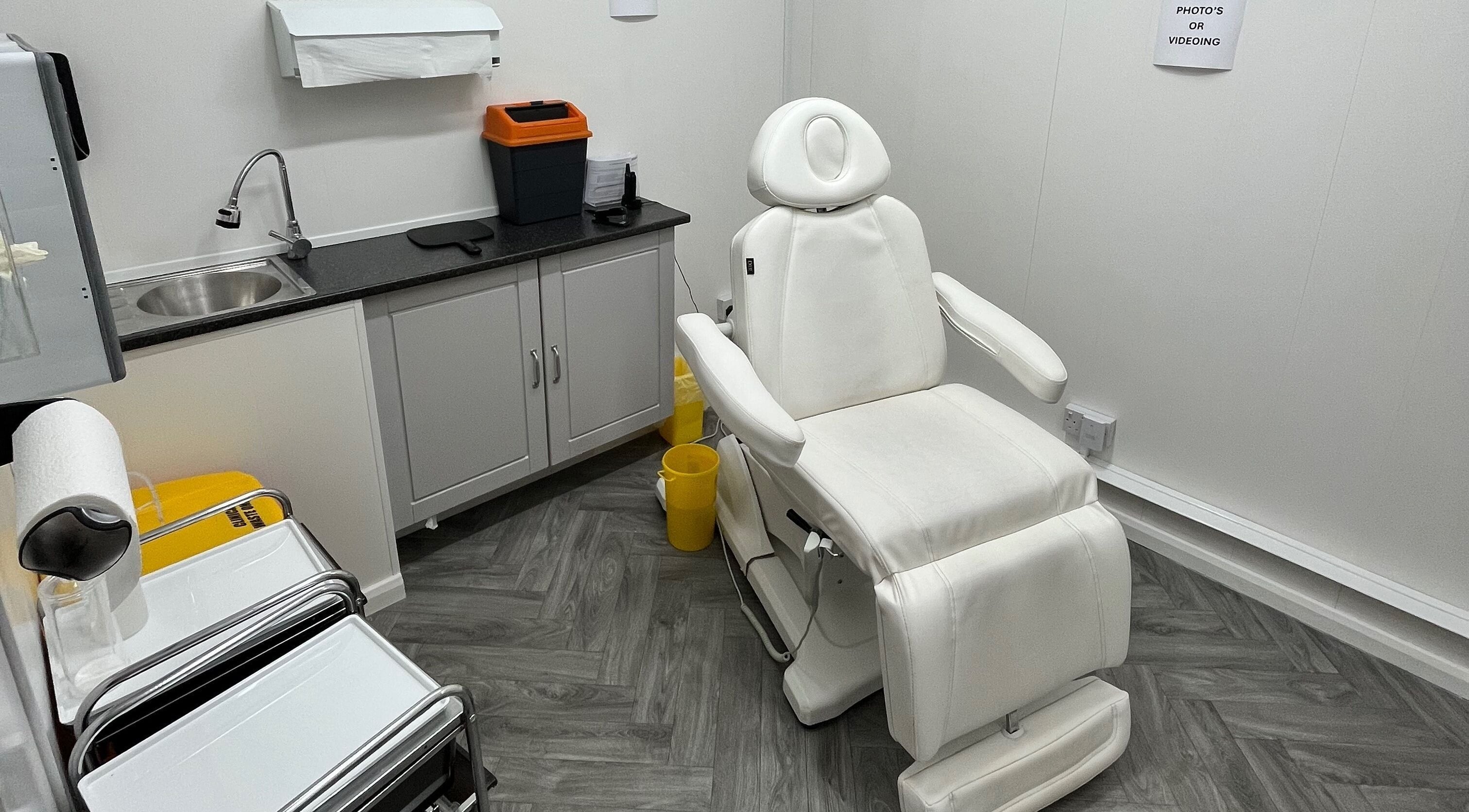 Comfortable treatment chair at Expressions of Lancaster, Lancaster, England, GB with modern facilities.