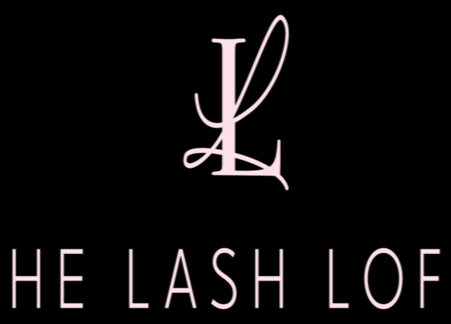 The Lash Loft TT logo in pastel pink on black background, San Fernando, San Fernando City Corporation, TT.