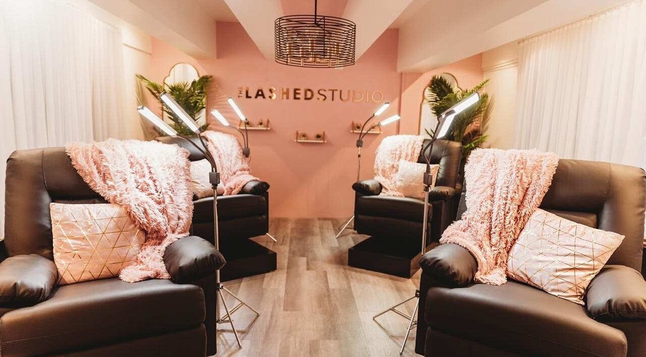 Elegant lash studio at Lash Loft TT - Hotel Normandie, Port of Spain. Luxurious chairs and ambient lighting.