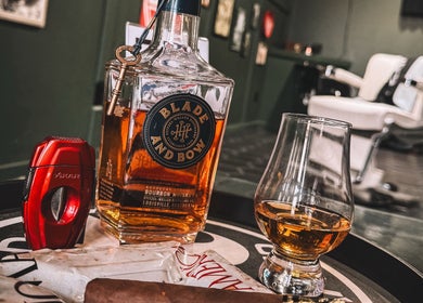 46 Barber Society in Sperry, Oklahoma, offers a luxurious atmosphere with whiskey and grooming essentials.