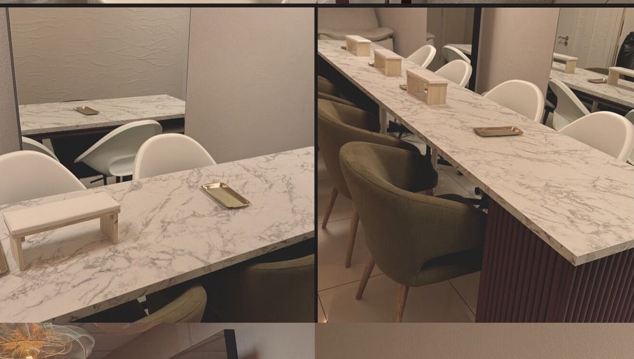 Sophisticated marble vanity at Miro Beauty Clinic, Dublin15, County Dublin, IE, with modern seating.