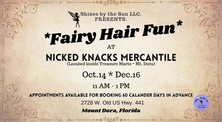 SBTS Fairy Hair event at Nicked Knacks Mercantile, Treasure Marts, Mount Dora, Florida, US.