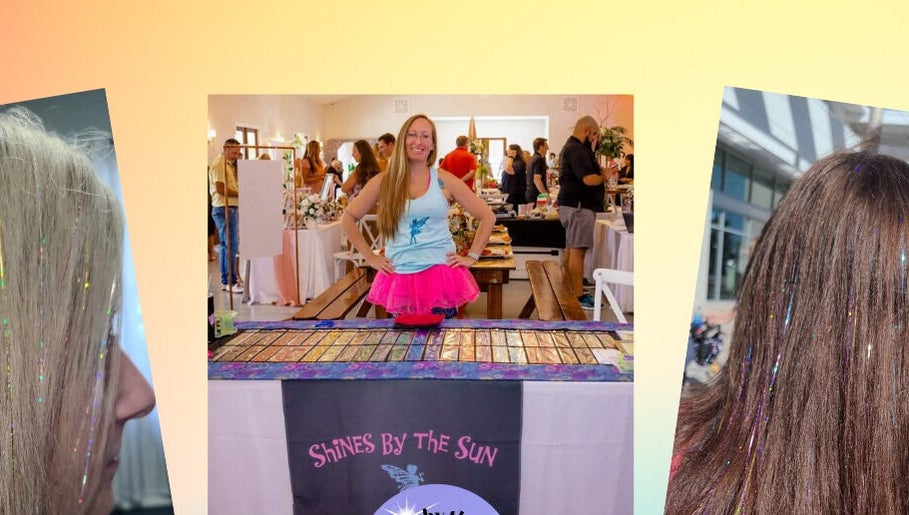 Fairy hair booth at SBTS Fairy Hair - Nicked Knacks Mercantile in Mount Dora, Florida. Vibrant and sparkling.