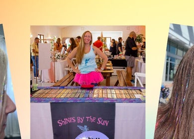 Fairy hair booth at SBTS Fairy Hair - Nicked Knacks Mercantile in Mount Dora, Florida. Vibrant and sparkling.