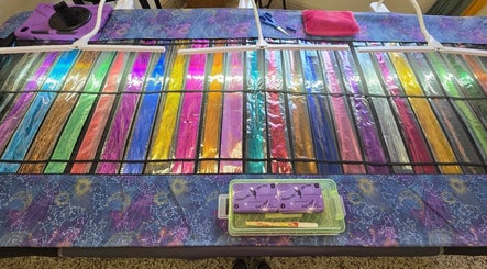 Colorful hair strands at SBTS Fairy Hair - Nicked Knacks Mercantile, Mount Dora, Florida, US.