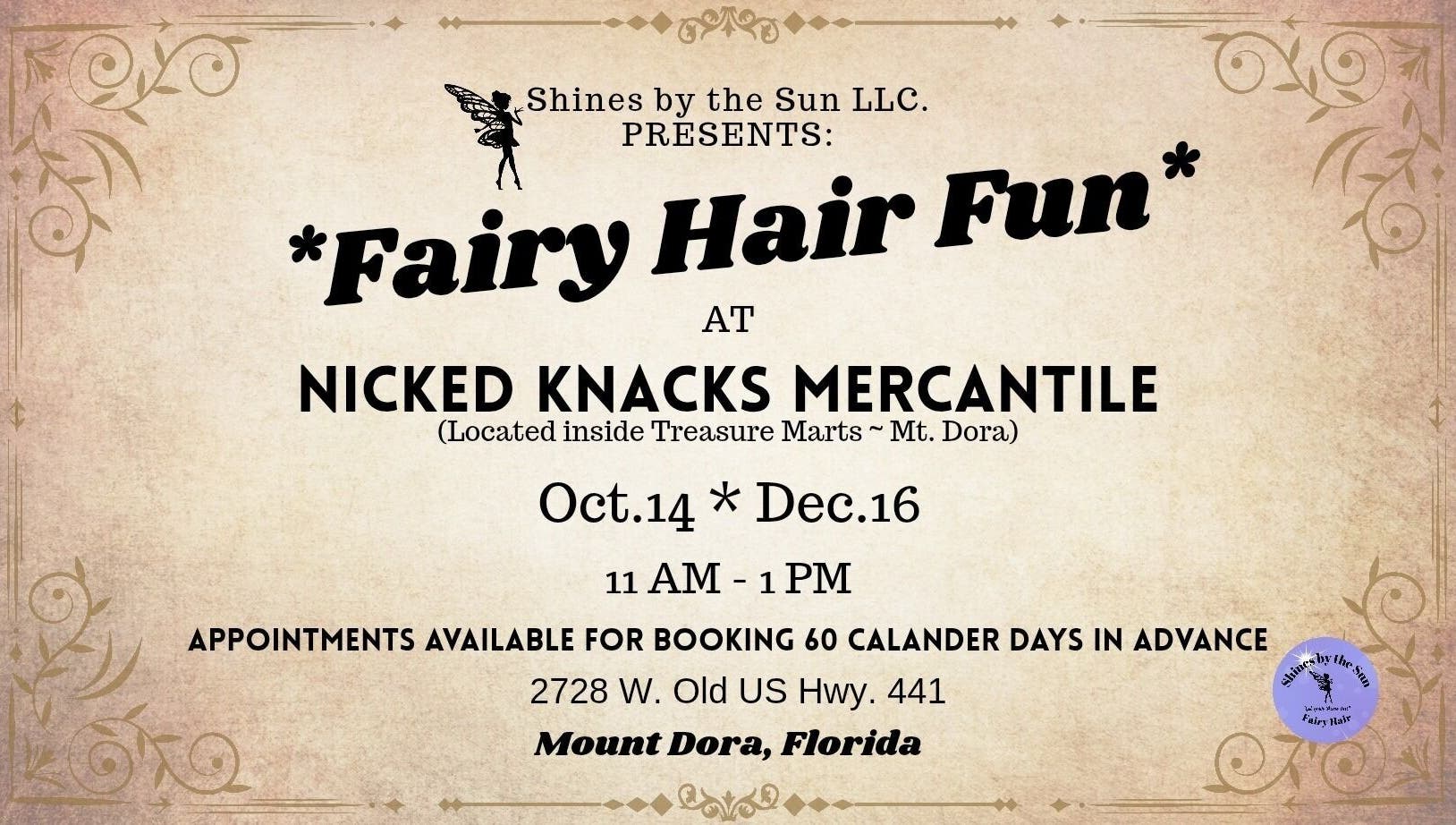 SBTS Fairy Hair event at Nicked Knacks Mercantile, inside Treasure Marts, Mount Dora, Florida, US.