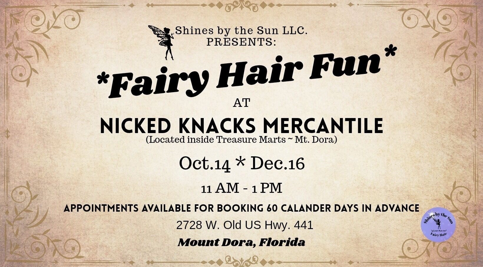 SBTS Fairy Hair event at Nicked Knacks Mercantile, inside Treasure Marts, Mount Dora, Florida, US.