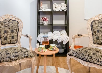 Elegant seating area at Petite Fleur Beauty - Advanced Facials, Healesville, Victoria, AU for serene relaxation.