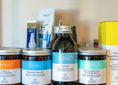 Selection of skincare products at Petite Fleur Beauty - Advanced Facials, Healesville, Victoria, AU.