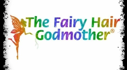 Logo of The Fairy Hair Godmother in High Point, North Carolina, US featuring colorful text and fairy silhouette.