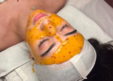 Revitalizing facial mask applied at Luxurious Studio, Richmond Hill, Ontario, CA for ultimate relaxation.