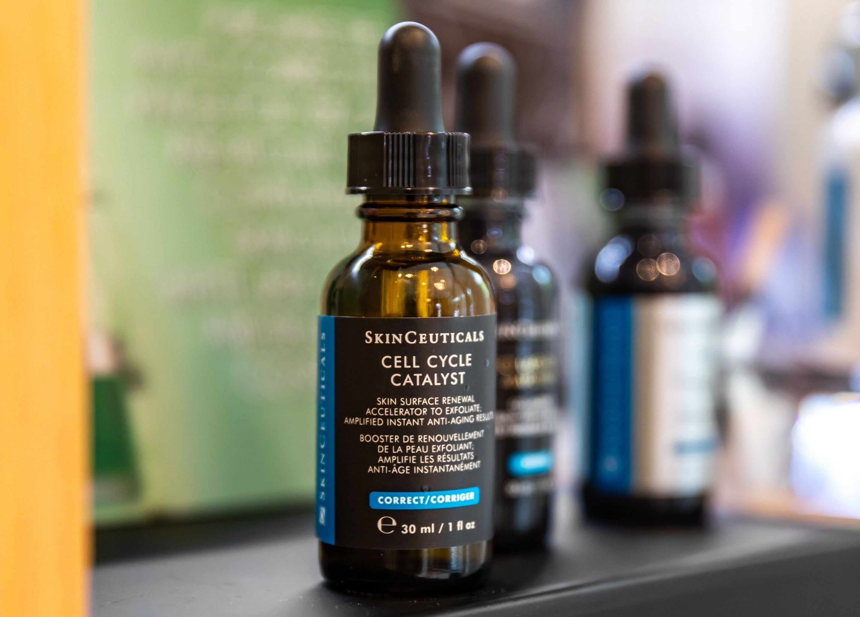 Skincare serums on display at Sycamore Medi Spa - Civic, Canberra, Australian Capital Territory, AU.