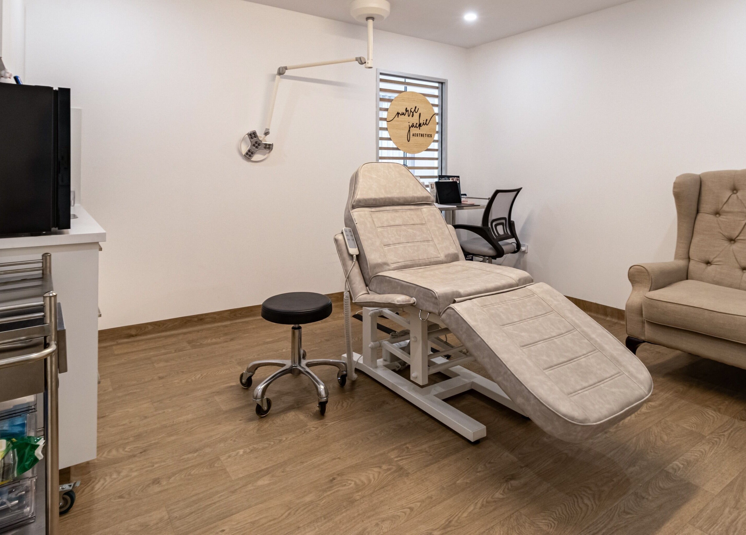 Sycamore Medi Spa - Franklin's elegant treatment room, featuring a modern chair and calming ambiance in Franklin, AU.