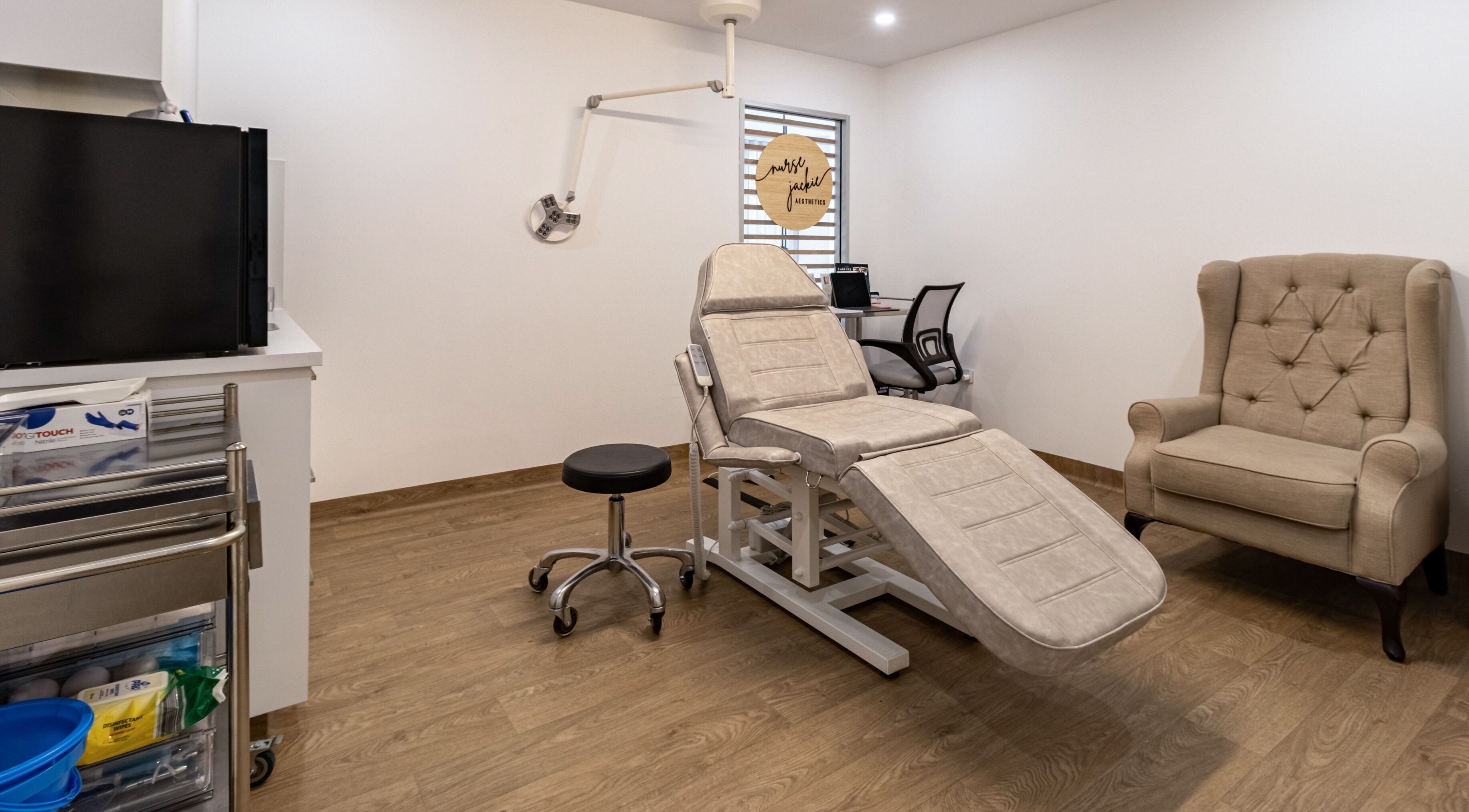 Sycamore Medi Spa - Franklin's elegant treatment room, featuring a modern chair and calming ambiance in Franklin, AU.