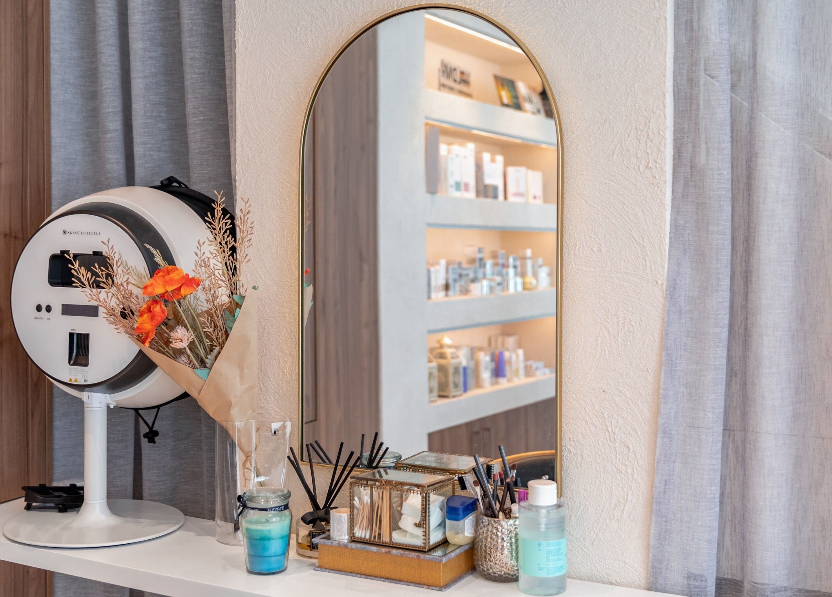 Elegant mirror and skincare setup at Sycamore Medi Spa - Franklin, Franklin, Australian Capital Territory, AU.