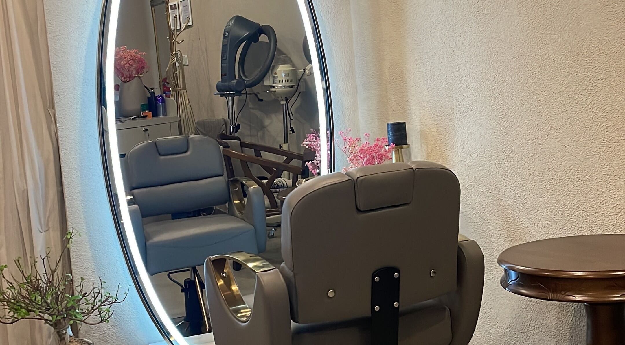 Luxurious seating and decor at Shahlo Beauty Salon in Dubai, Dubai, AE, showcasing a stylish beauty space.