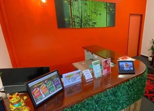 Welcoming reception at Bamboo Spa Lower Hutt Wellington, featuring bamboo decor in Lower Hutt, Wellington, NZ.
