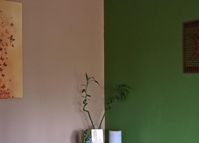 Tranquil corner with butterfly art at Giovanna Baistrocchi - Energy therapist & Body Wisdom coach, Craigavon, NI, GB.