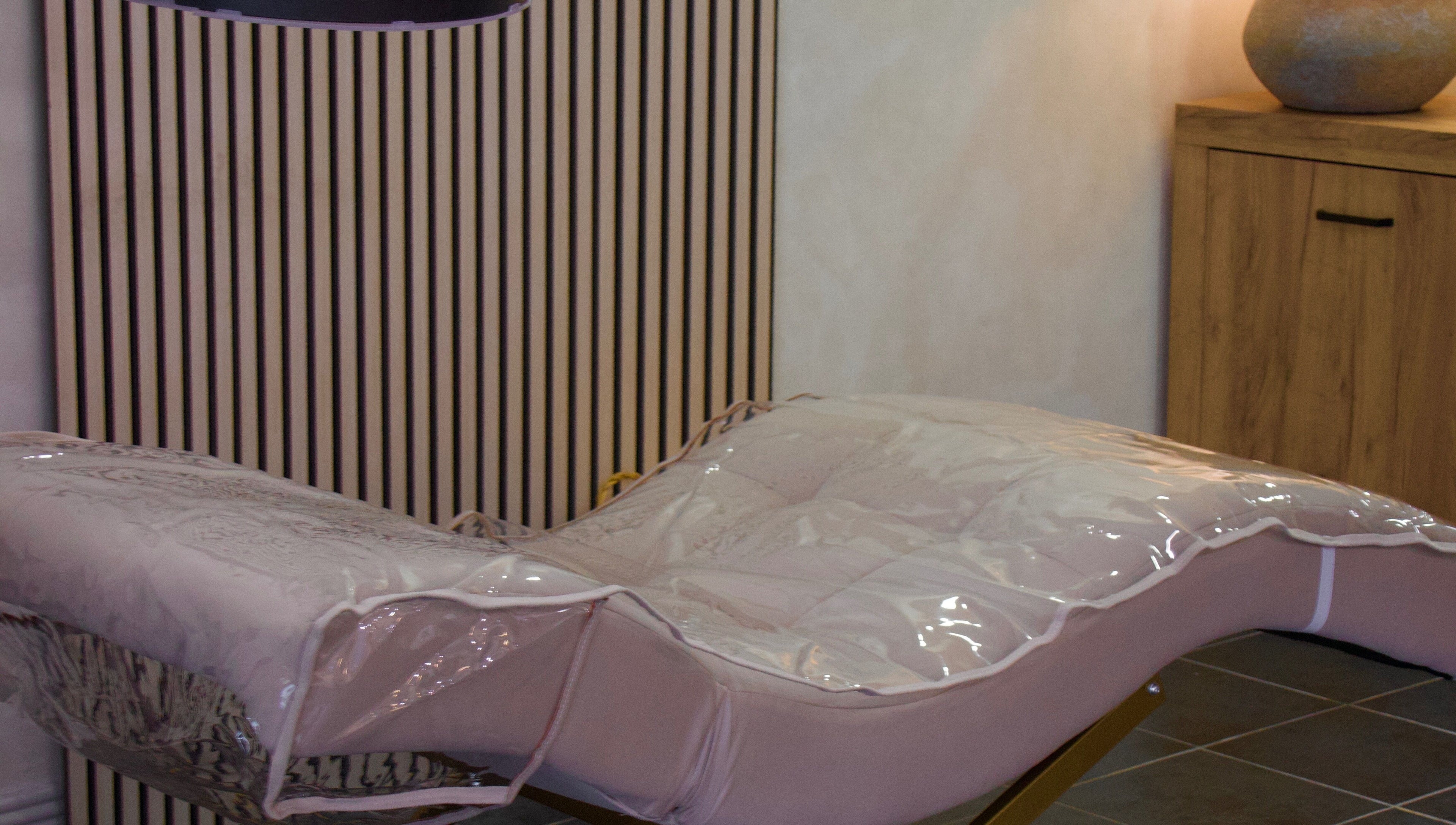 Luxurious spa bed at Bloom Beauty, Tipperary, IE, ready for relaxation and wellness treatments.