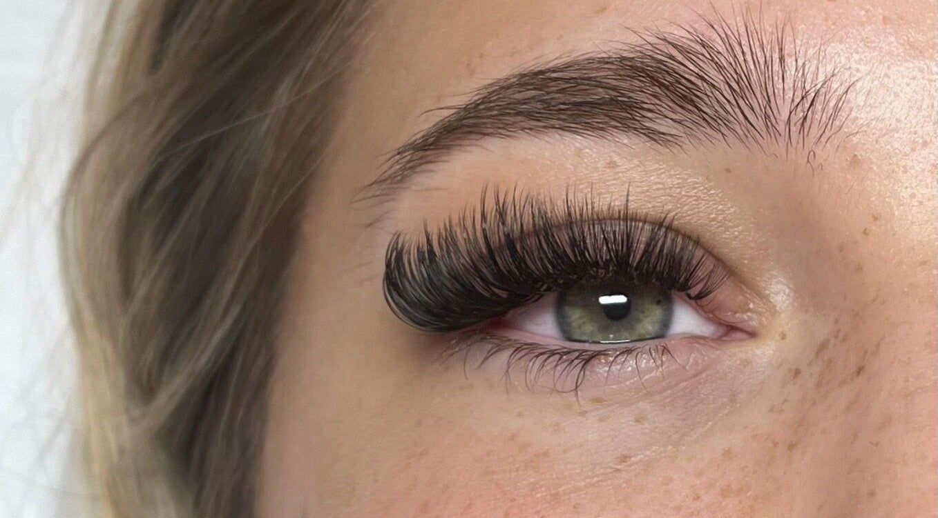 Close-up of elegant eyelash extensions at Madeline’s Beauty Room, Derby, England, GB.