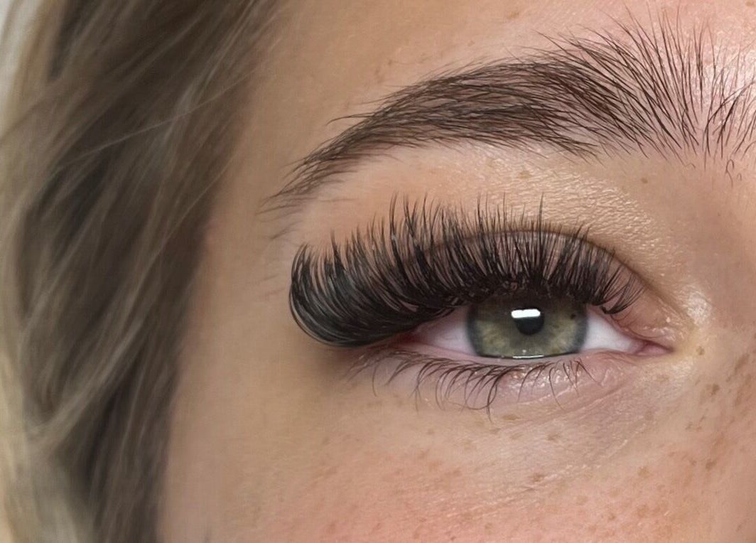 Close-up of expertly styled eyelashes at Madeline’s Beauty Room, Derby, England, GB.