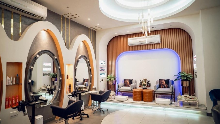 Elegant interior of Morya Beauty Centre in Sharjah, Sharjah, AE showcasing modern salon style.