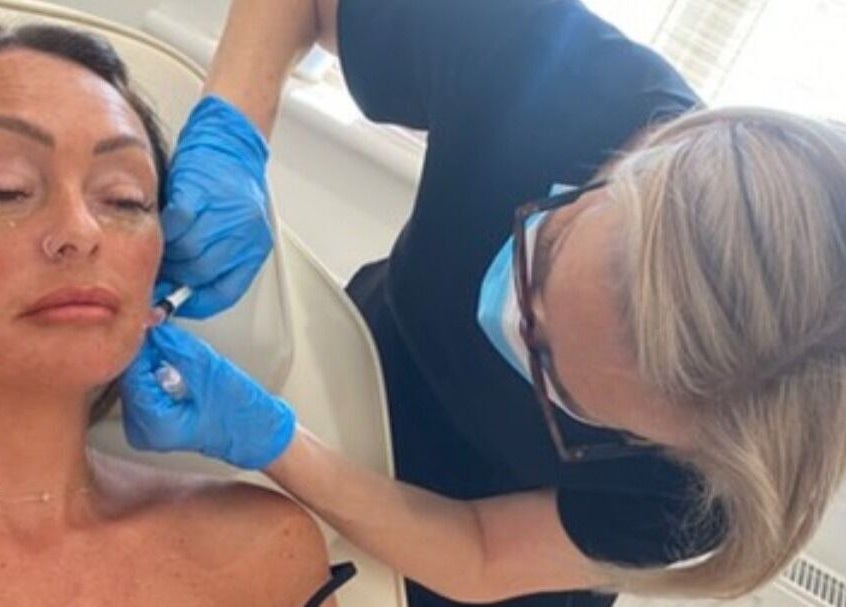 Professional aesthetic treatment at U Aesthetics, South Elmsall, England, GB, enhancing facial beauty.