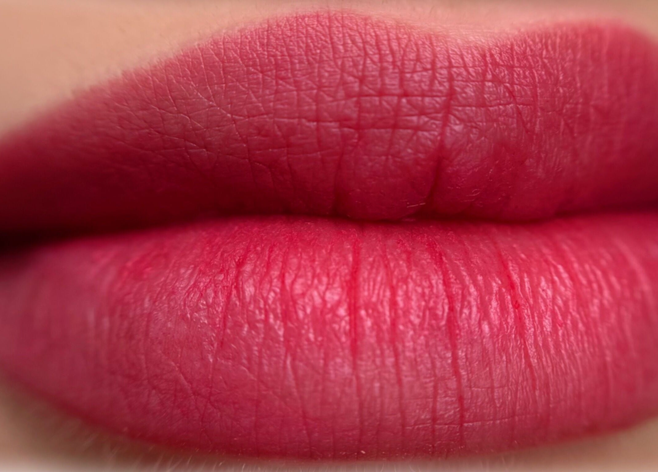 Close-up of expertly applied crimson lipstick at Orlas Beauty Salon, Uvita, Provincia De Puntarenas, CR.