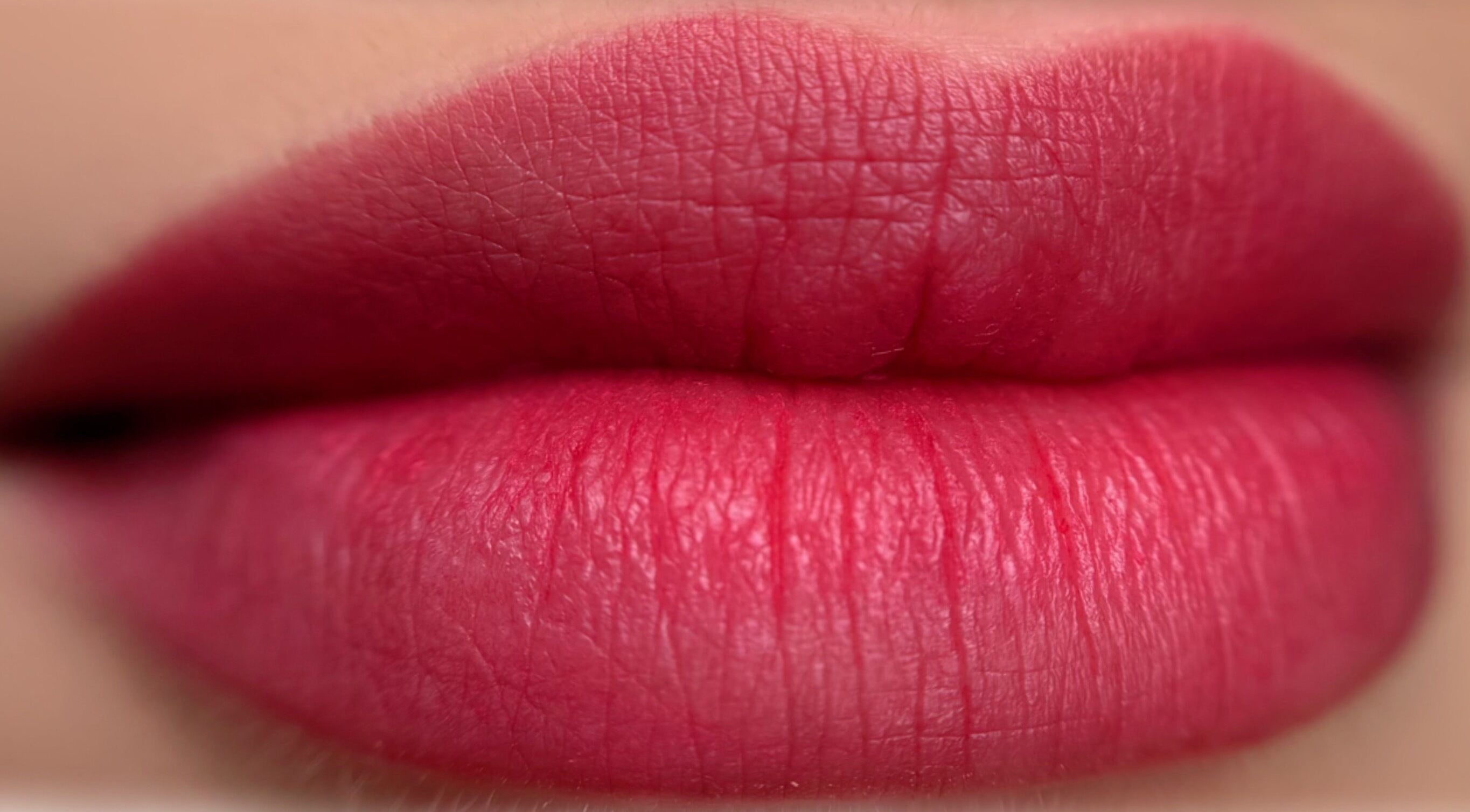 Close-up of expertly applied crimson lipstick at Orlas Beauty Salon, Uvita, Provincia De Puntarenas, CR.