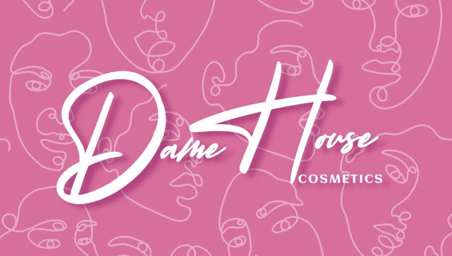 Dame House Co. logo with abstract pink faces, Stonecrest, Georgia, US.