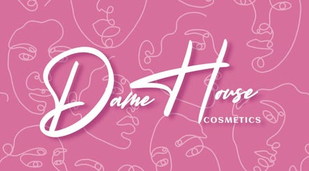 Dame House Co. logo with abstract pink faces, Stonecrest, Georgia, US.