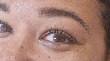 Close-up of perfectly styled lashes at Kirsty_Koutoure_ in Portsmouth, England, GB.