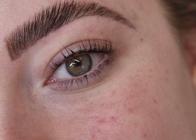 Close-up of expertly shaped eyebrow at Kirsty_Koutoure_ in Portsmouth, England, GB.
