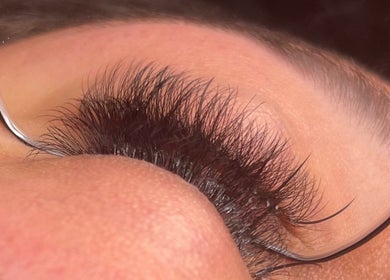 Close-up of expertly crafted false eyelashes at Belissima, Green Valley, New South Wales, AU.