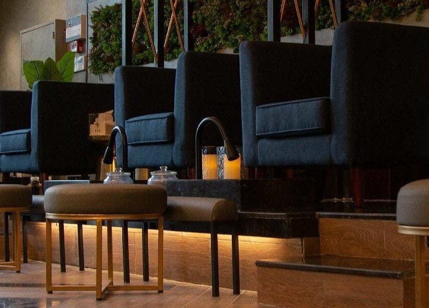 Chic seating area at Fix Nails Spa and Salon, Al Khobar, Eastern Province, SA, exudes comfort and style.