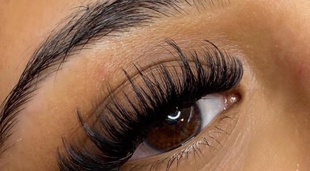Close-up of eyelash extensions at ILashBoutiqúe, Wolverhampton, England, GB.